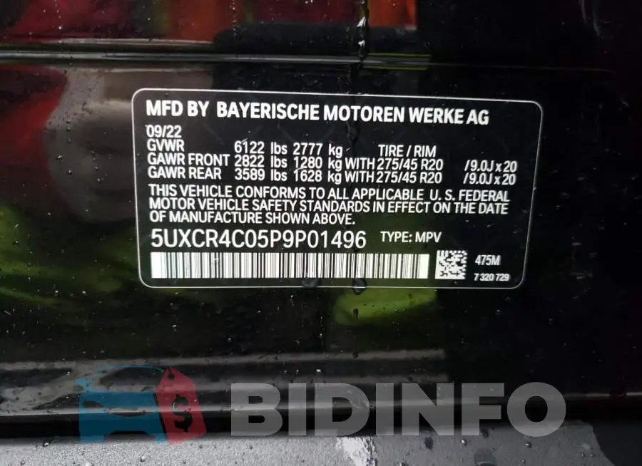 5UXCR4C05P9P01496 Photo# 13