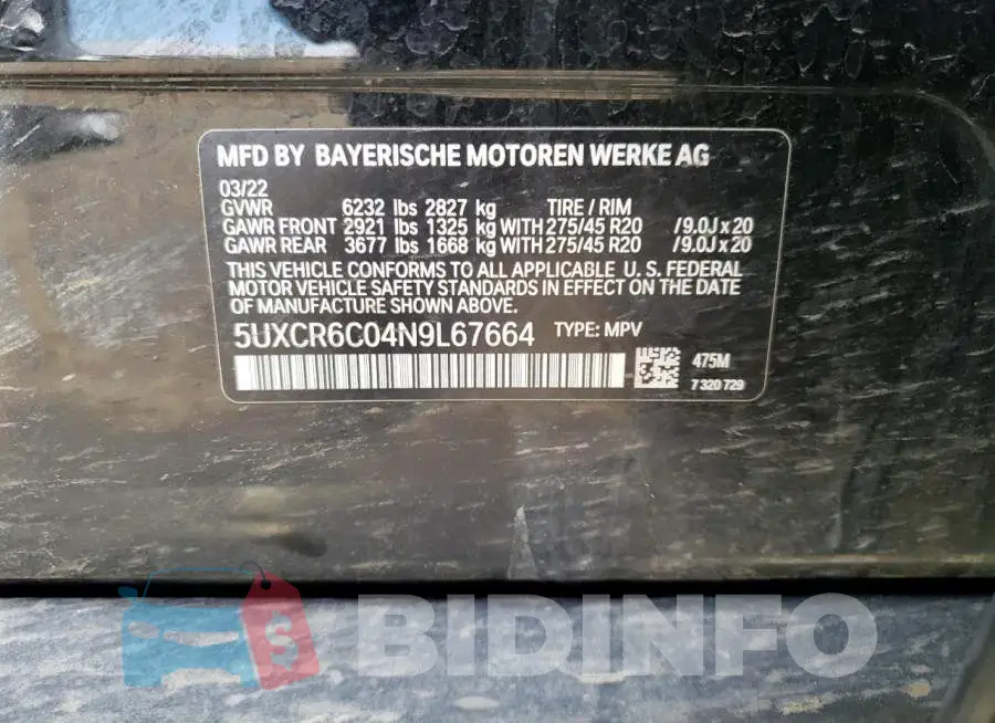 5UXCR6C04N9L67664 Photo# 13