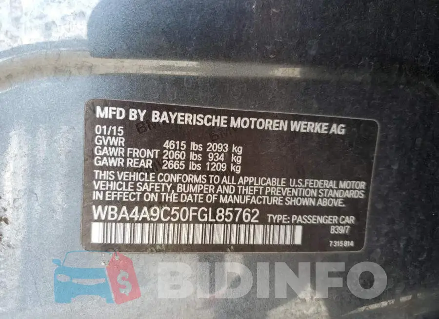 WBA4A9C50FGL85762 Photo# 12