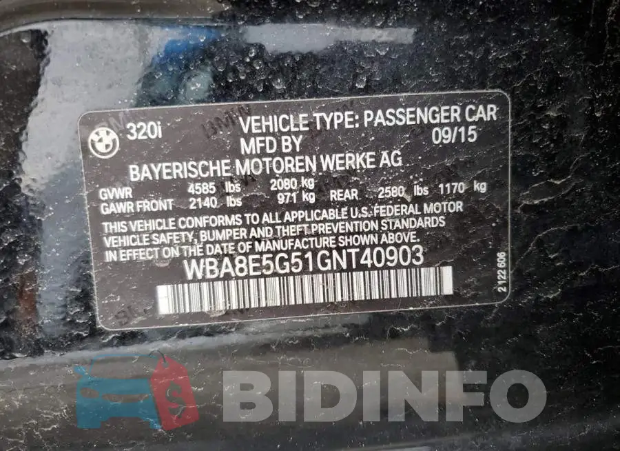 WBA8E5G51GNT40903 Photo# 12