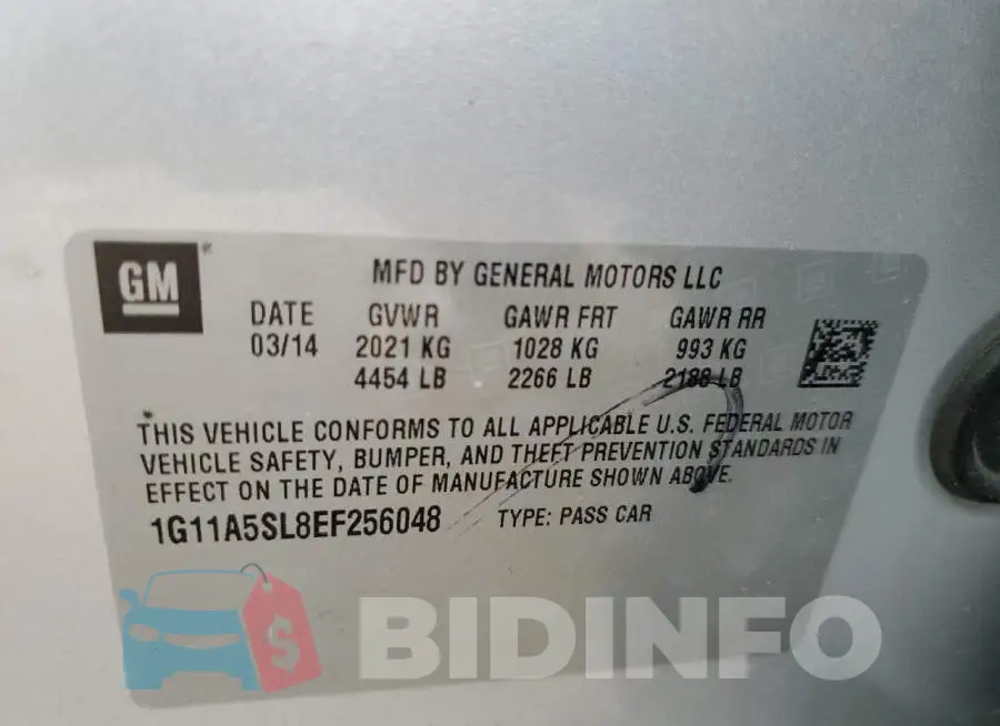 1G11A5SL8EF256048 Photo# 12