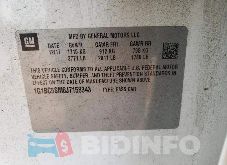 1G1BC5SM8J7158343 Photo# 12
