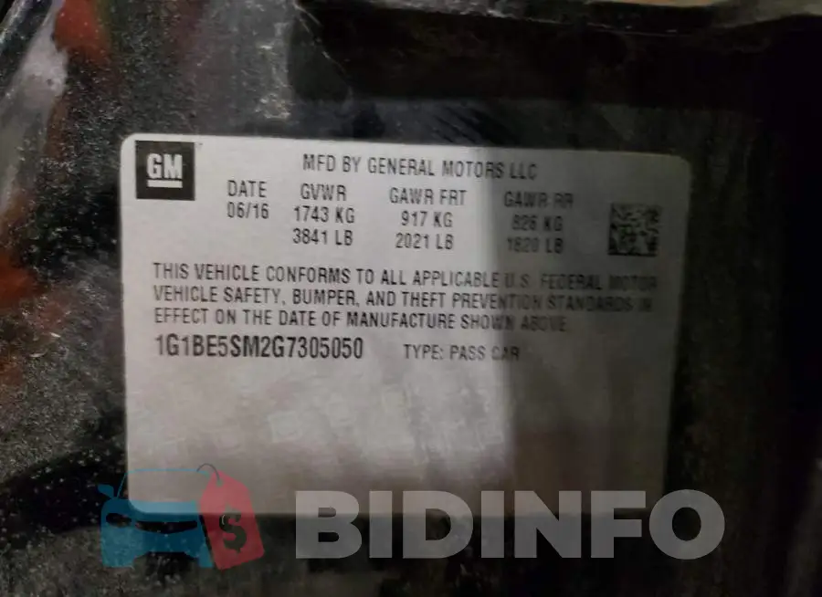 1G1BE5SM2G7305050 Photo# 12