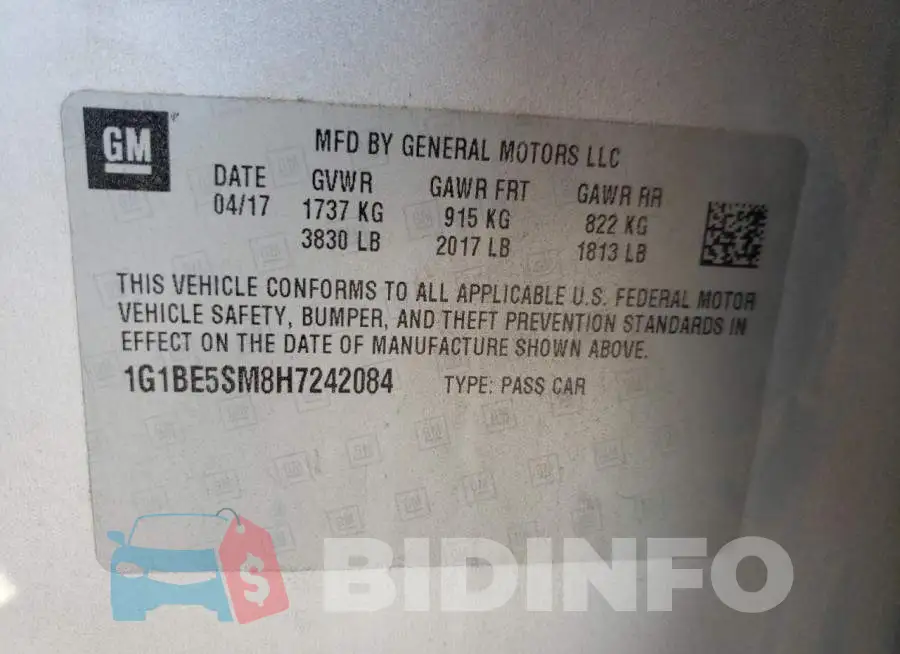 1G1BE5SM8H7242084 Photo# 13