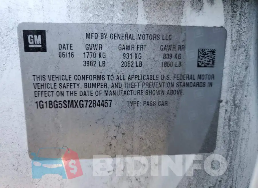 1G1BG5SMXG7284457 Photo# 13