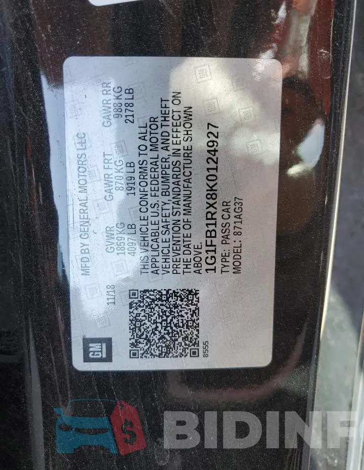1G1FB1RX8K0124927 Photo# 13