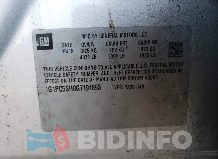1G1PC5SH8G7191893 Photo# 12