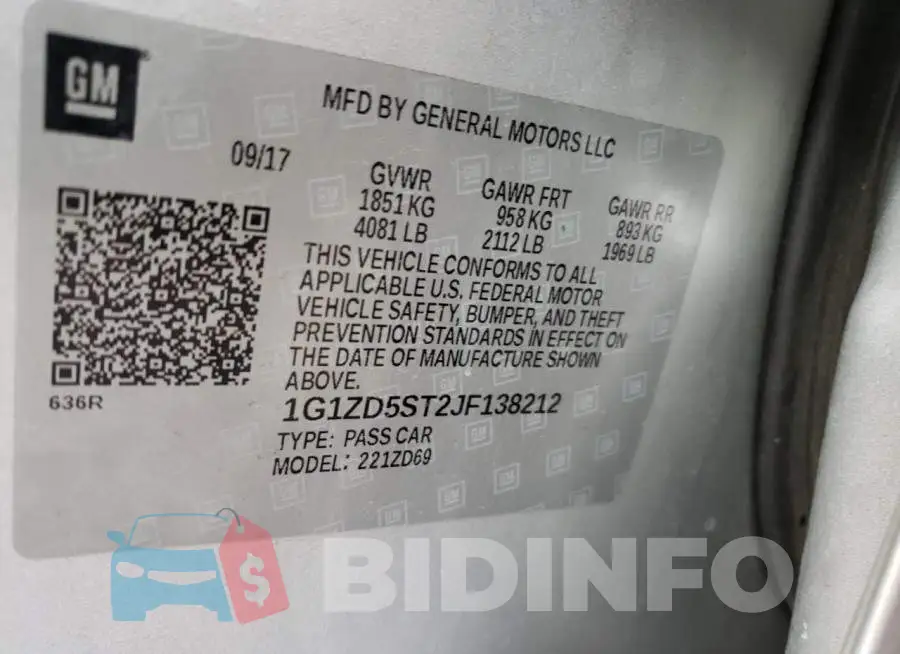 1G1ZD5ST2JF138212 Photo# 12