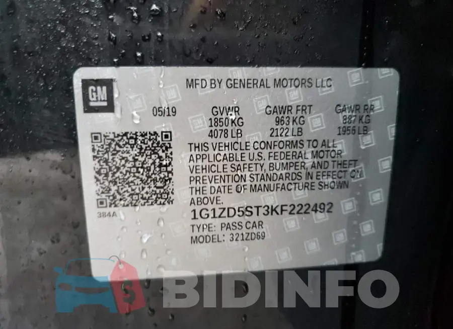 1G1ZD5ST3KF222492 Photo# 13