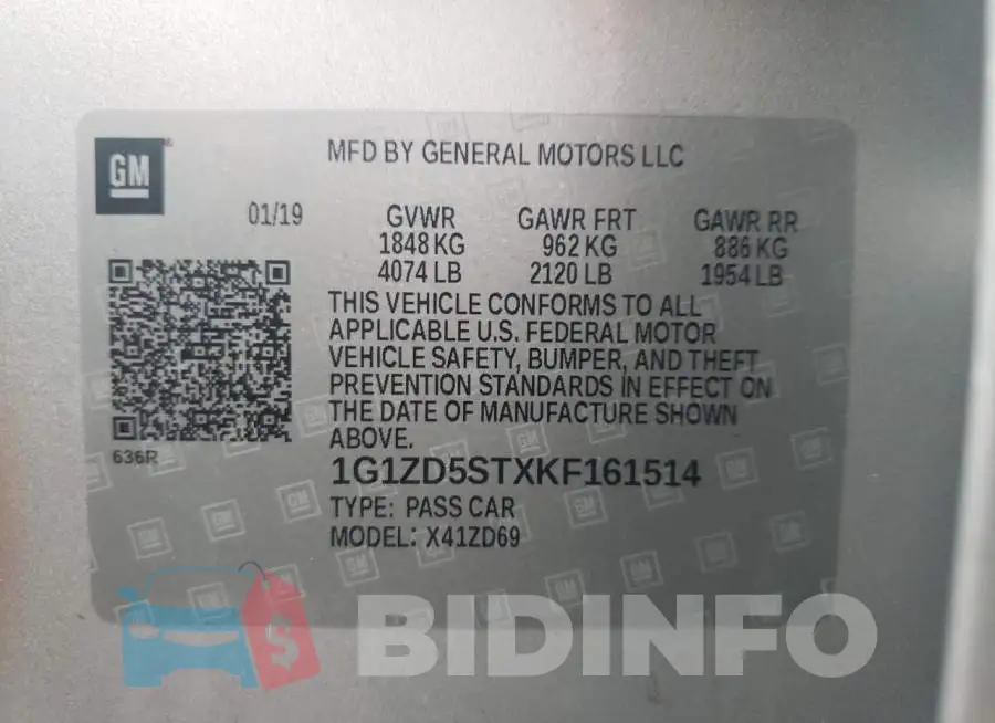 1G1ZD5STXKF161514 Photo# 12