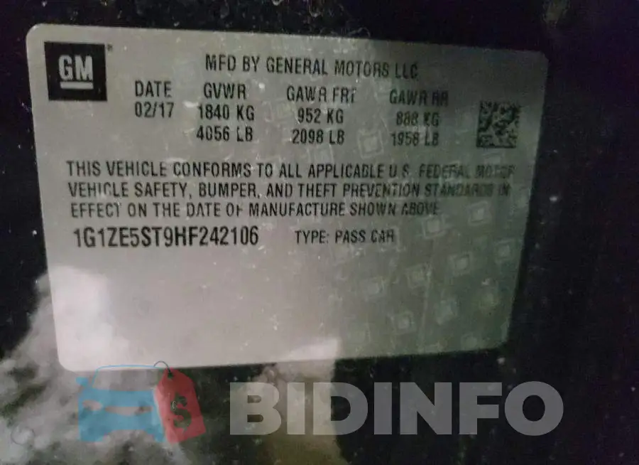1G1ZE5ST9HF242106 Photo# 12
