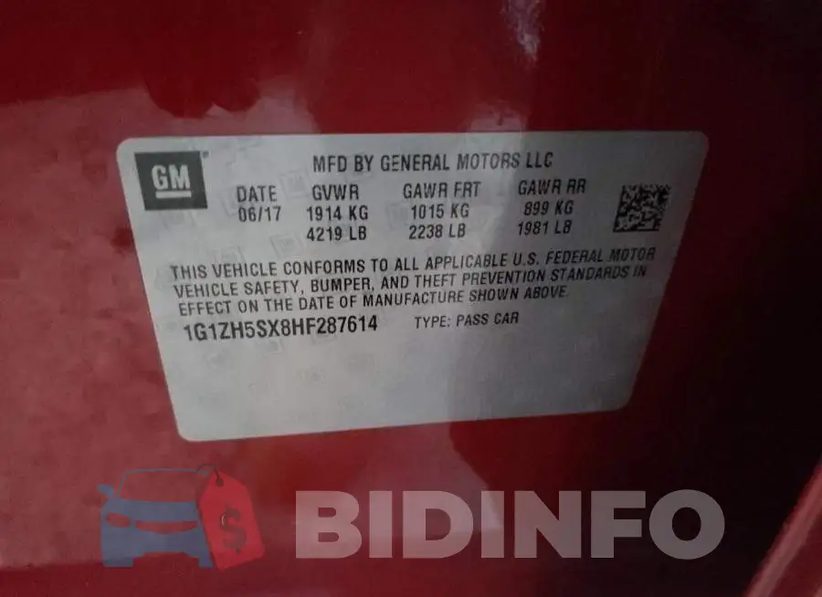 1G1ZH5SX8HF287614 Photo# 12
