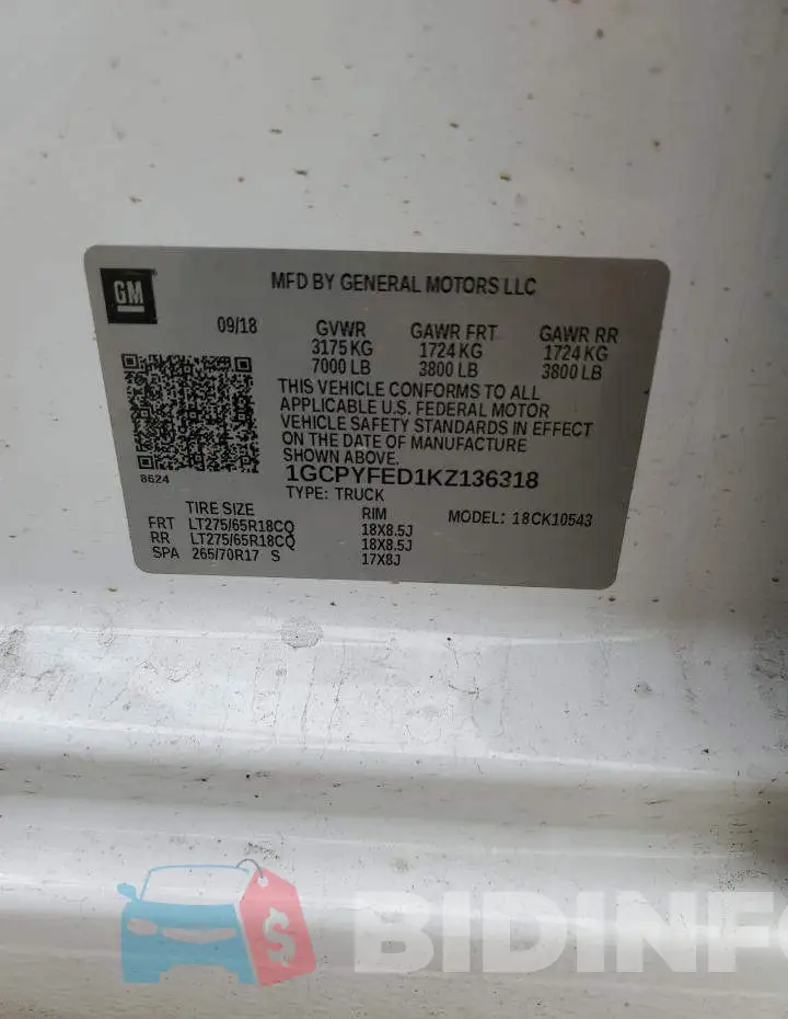 1GCPYFED1KZ136318 Photo# 12