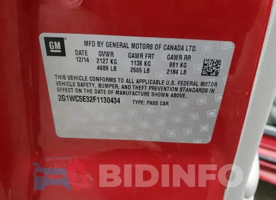2G1WC5E32F1130434 Photo# 12