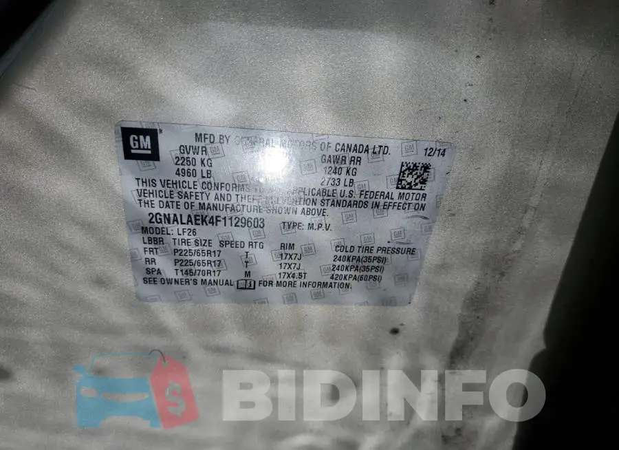 2GNALAEK4F1129603 Photo# 12