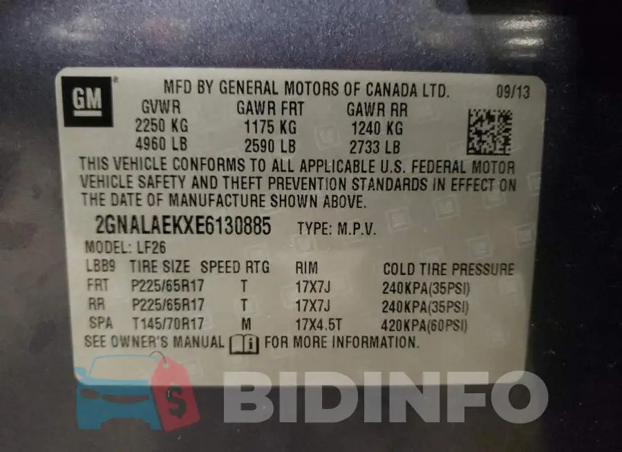 2GNALAEKXE6130885 Photo# 12