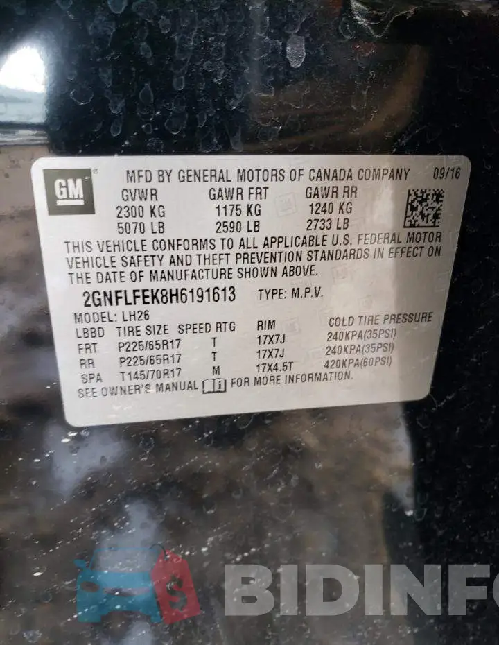 2GNFLFEK8H6191613 Photo# 13