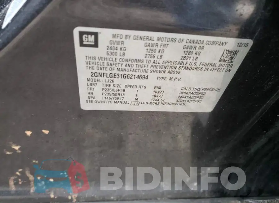 2GNFLGE31G6214694 Photo# 13