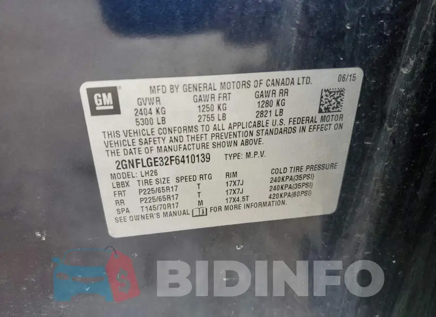 2GNFLGE32F6410139 Photo# 12