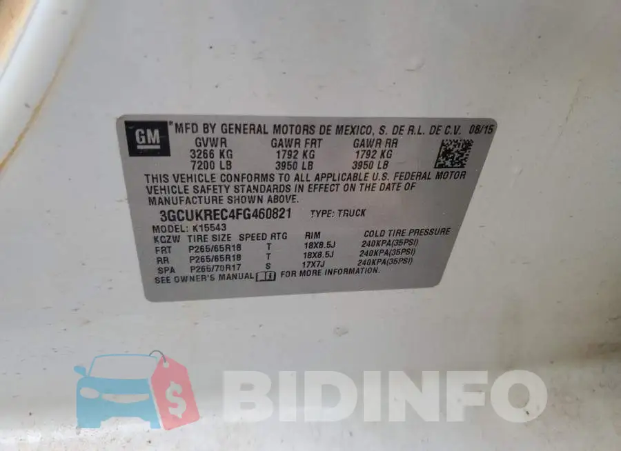 3GCUKREC4FG460821 Photo# 12