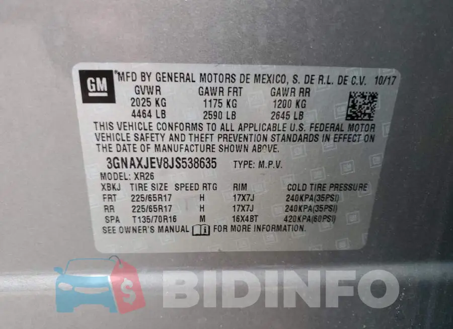 3GNAXJEV8JS538635 Photo# 13
