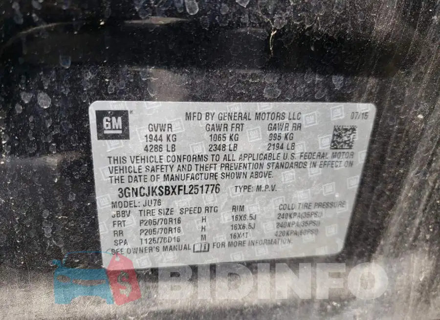 3GNCJKSBXFL251776 Photo# 10