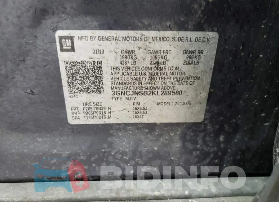 3GNCJNSB2KL289580 Photo# 12