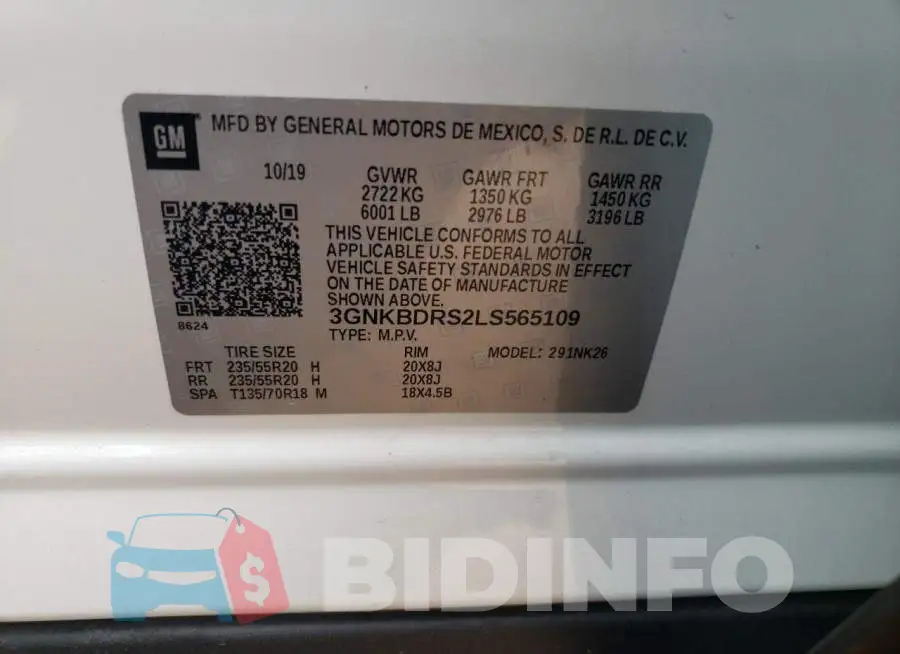 3GNKBDRS2LS565109 Photo# 12