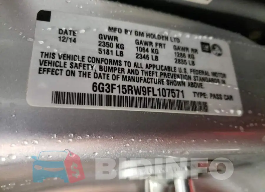 6G3F15RW9FL107571 Photo# 12