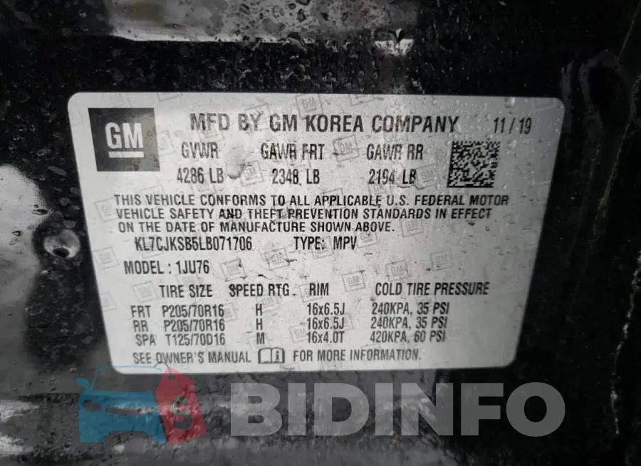 KL7CJKSB5LB071706 Photo# 13