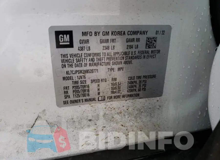 KL7CJPSM3NB520771 Photo# 12