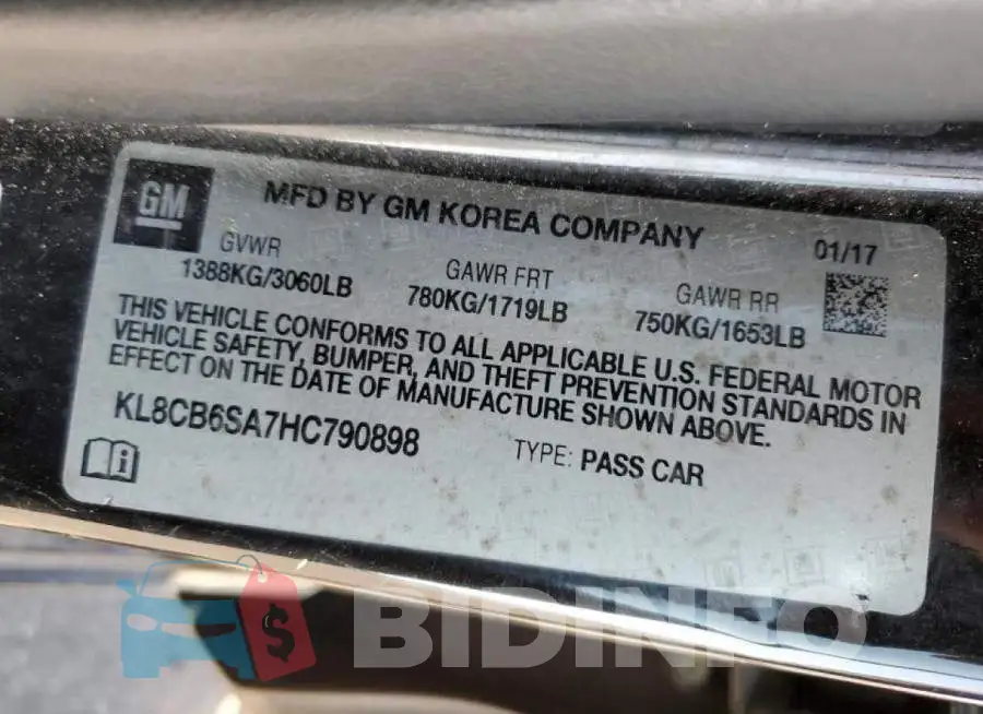 KL8CB6SA7HC790898 Photo# 13