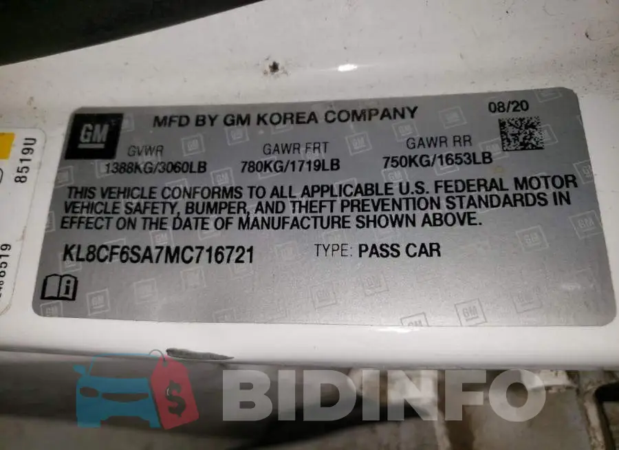 KL8CF6SA7MC716721 Photo# 12