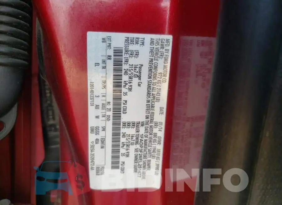 1FADP3F26EL251477 Photo# 12
