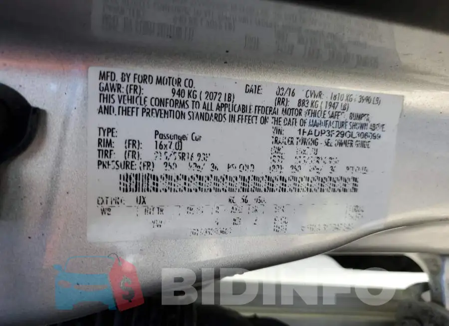 1FADP3F29GL306099 Photo# 12