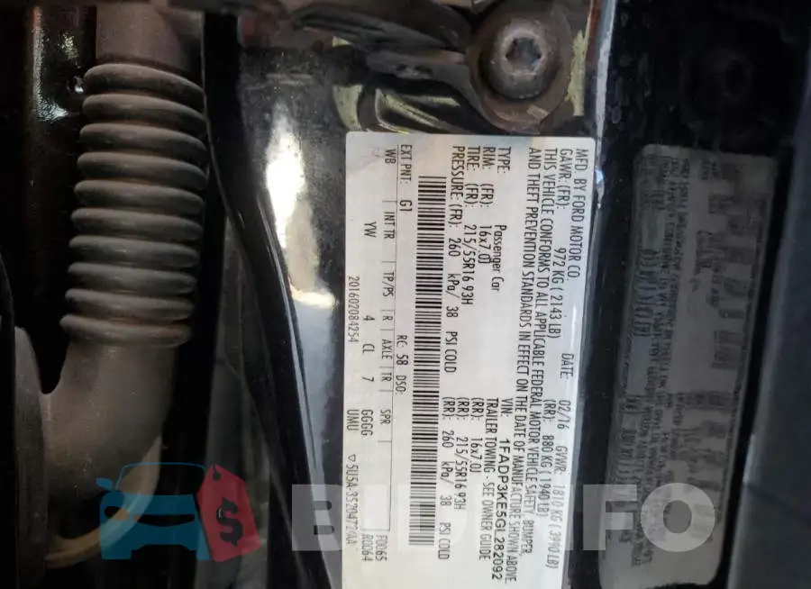 1FADP3KE5GL282092 Photo# 13