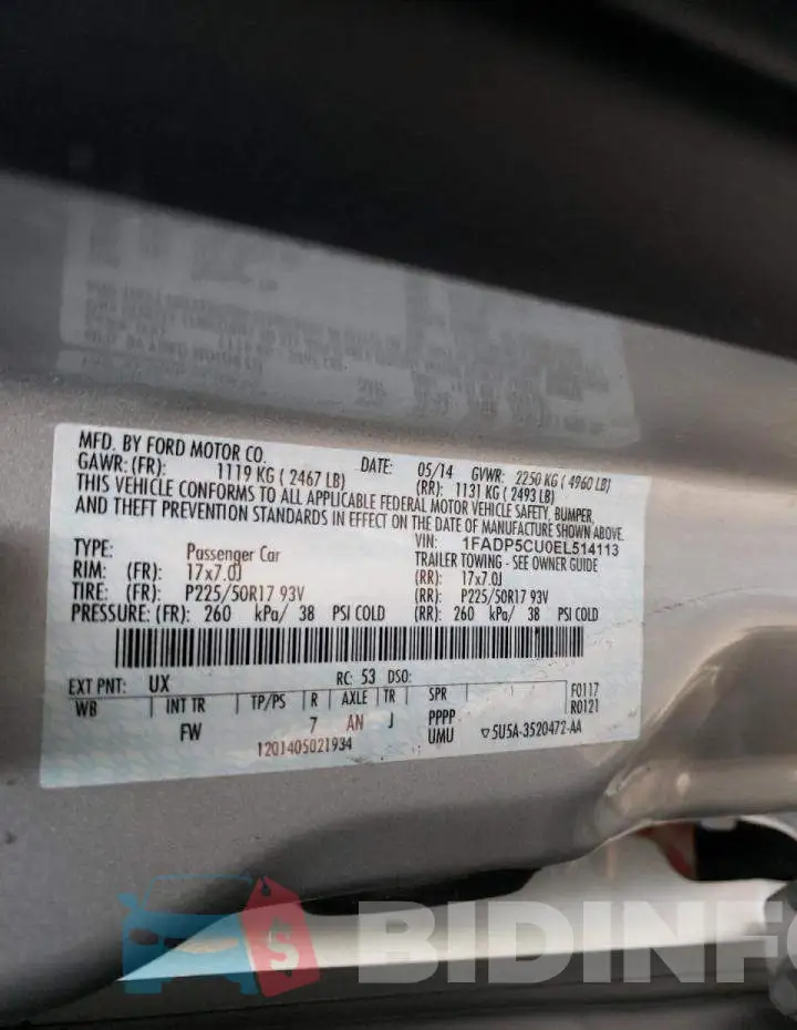 1FADP5CU0EL514113 Photo# 12