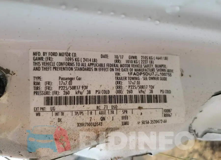 1FADP5DU7JL100755 Photo# 14
