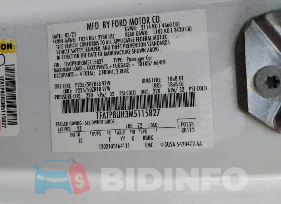 1FATP8UH3M5115827 Photo# 13
