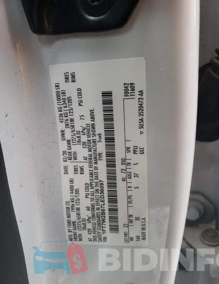 1FT7W2B67LED36097 Photo# 12