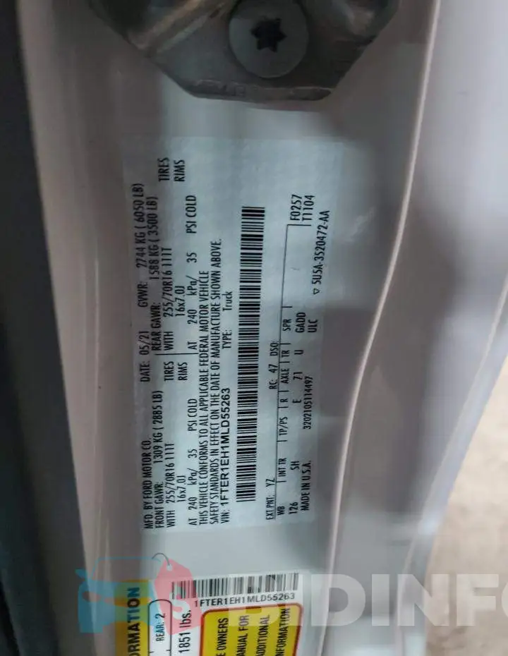 1FTER1EH1MLD55263 Photo# 12