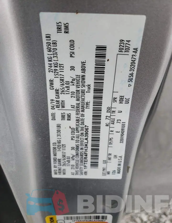 1FTER4FH3KLA39067 Photo# 12