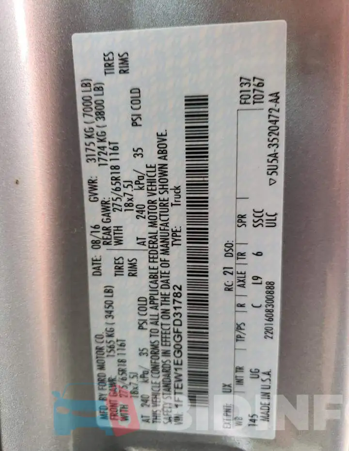 1FTEW1EG0GFD31782 Photo# 12
