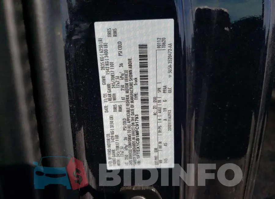 1FTEX1CB1MFC91793 Photo# 12