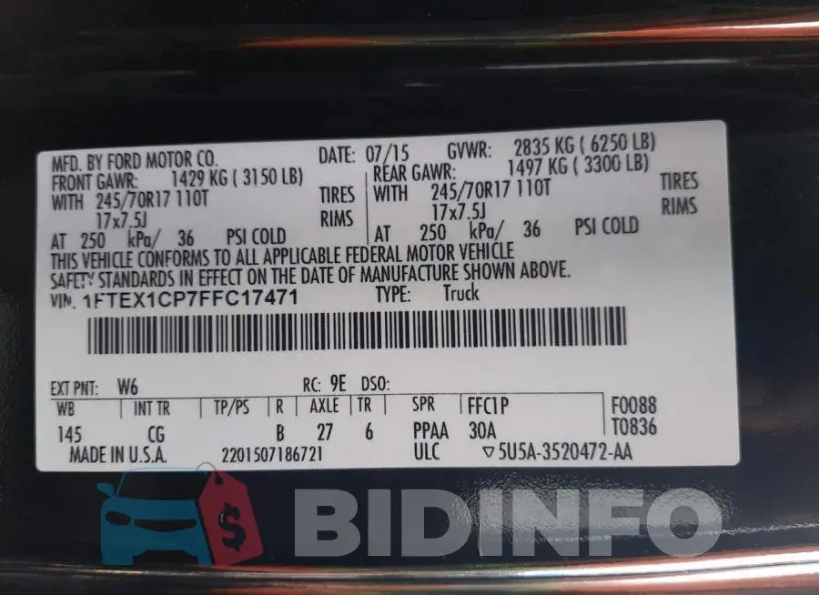 1FTEX1CP7FFC17471 Photo# 12