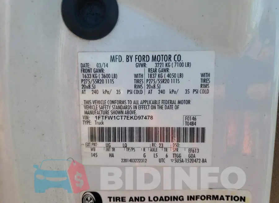 1FTFW1CT7EKD97478 Photo# 12