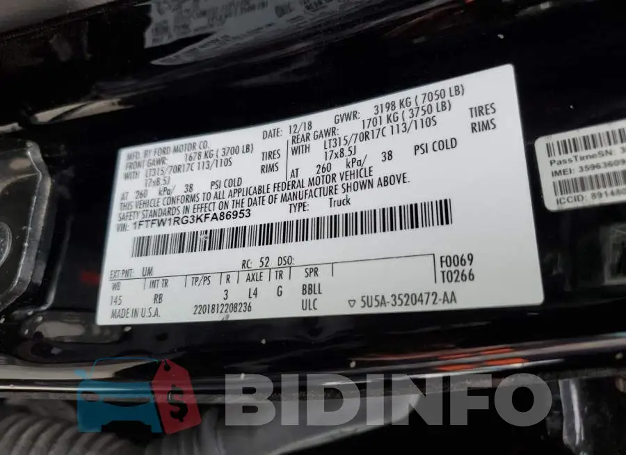 1FTFW1RG3KFA86953 Photo# 12