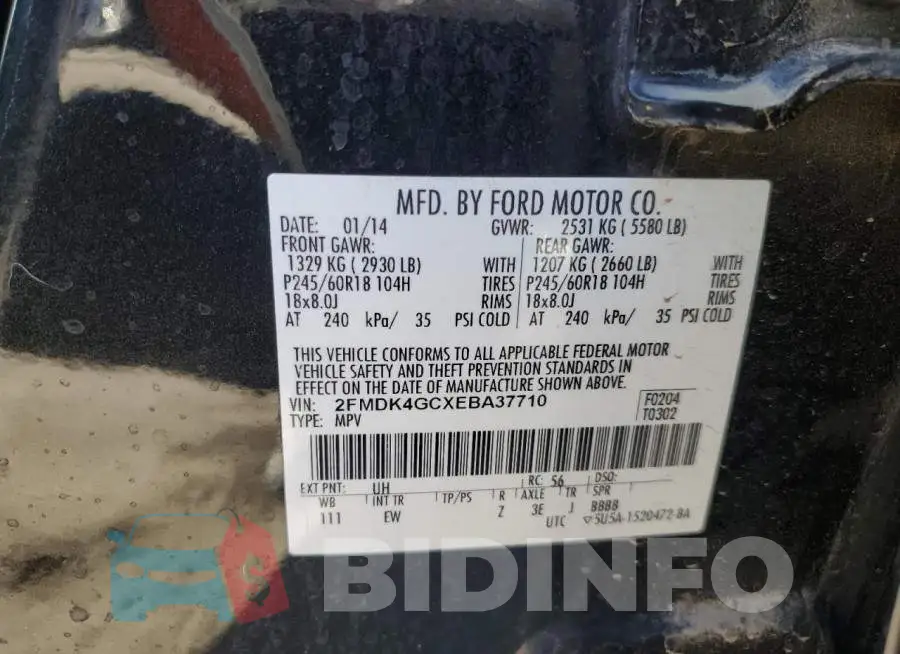 2FMDK4GCXEBA37710 Photo# 13