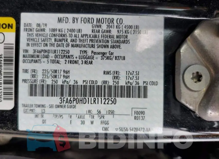 3FA6P0HD1LR112250 Photo# 10