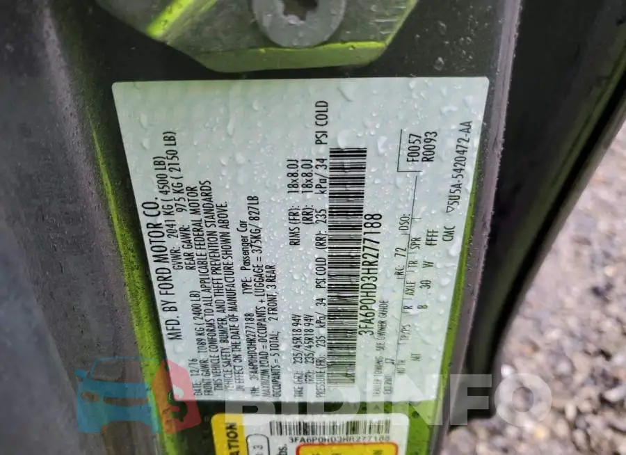 3FA6P0HD3HR277188 Photo# 12
